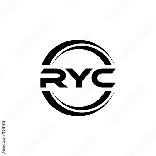 RYC letter logo design with white background in illustrator, vector logo modern alphabet font overlap style. calligraphy designs for logo, Poster, Invitation, etc. photo