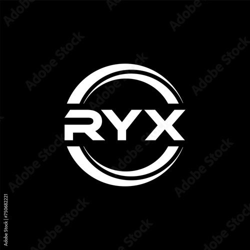 RYX letter logo design with black background in illustrator, vector logo modern alphabet font overlap style. calligraphy designs for logo, Poster, Invitation, etc. photo