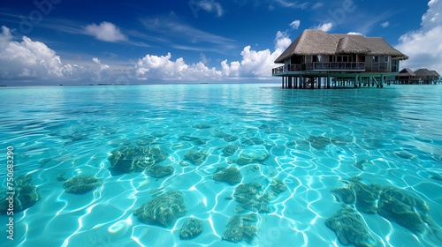 Beautiful tropical Maldives resort hotel © Lusi_mila