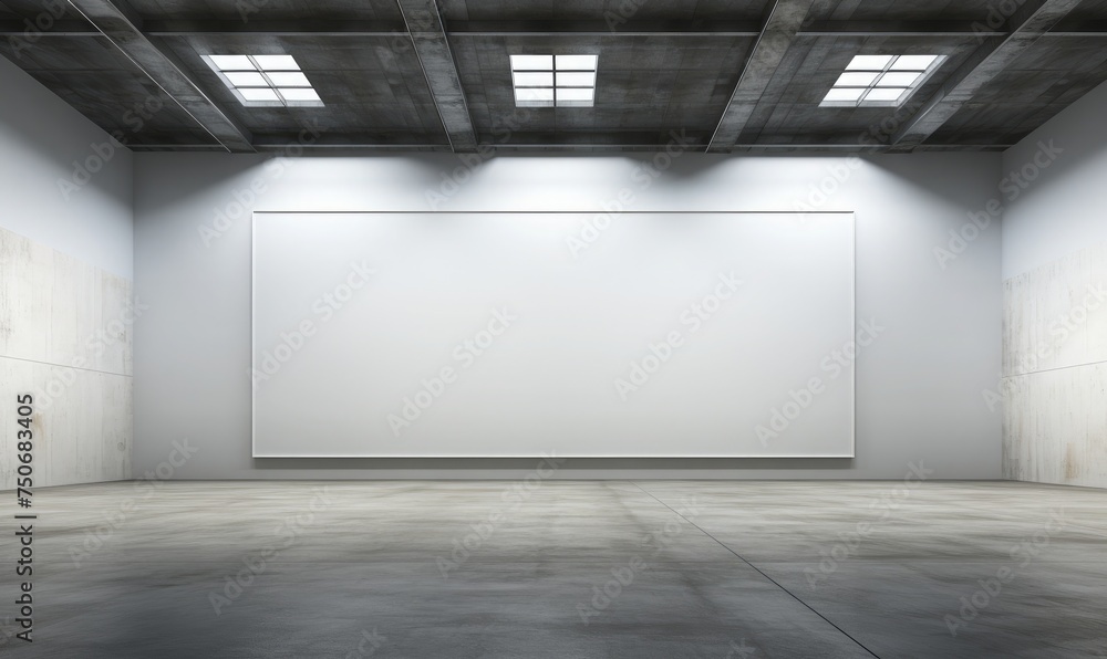 mockup of a empty frame canvas in a contemporary museum mockup of a empty frame canvas in a contemporary museum