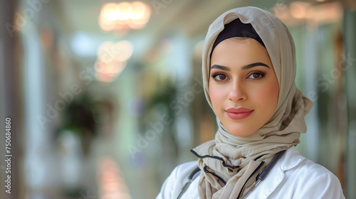 portrait of an arabic woman doctor