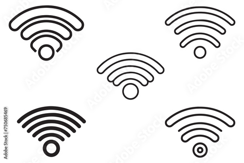 Wifi signal vector symbol icon on white Background Vector illustration