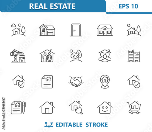 Real Estate Icons. House, Home, Household