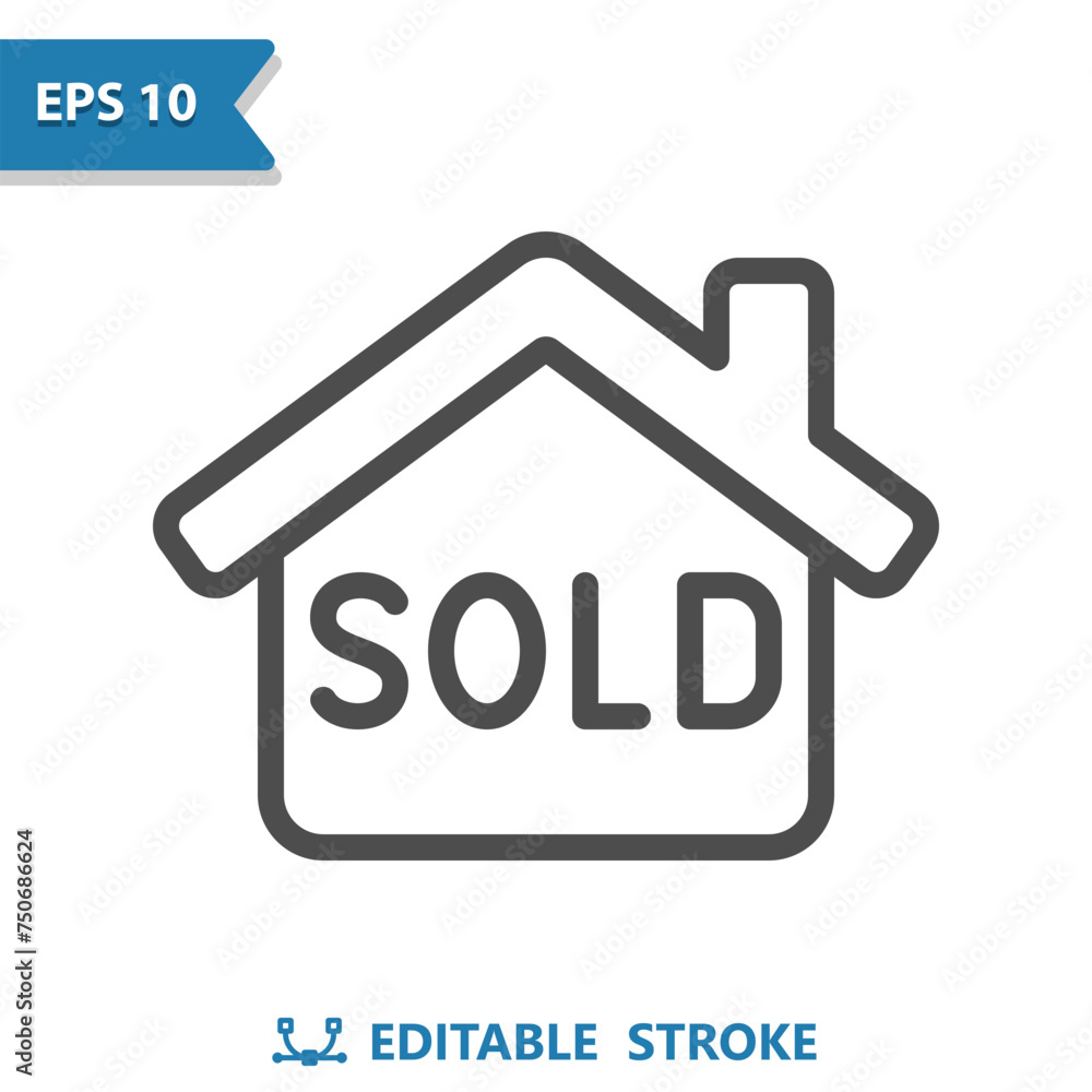 House Icon. Sold, Home, Building, Real Estate House Icon. Sold, Home, Building, Real Estate