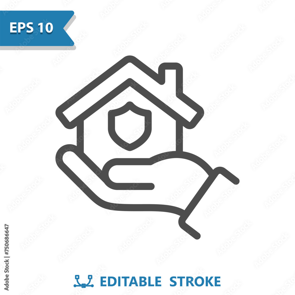 Hand, House Icon. Home, Real Estate, Shield, Security, Insurance, Realtor Hand, House Icon. Home, Real Estate, Shield, Security, Insurance, Realtor
