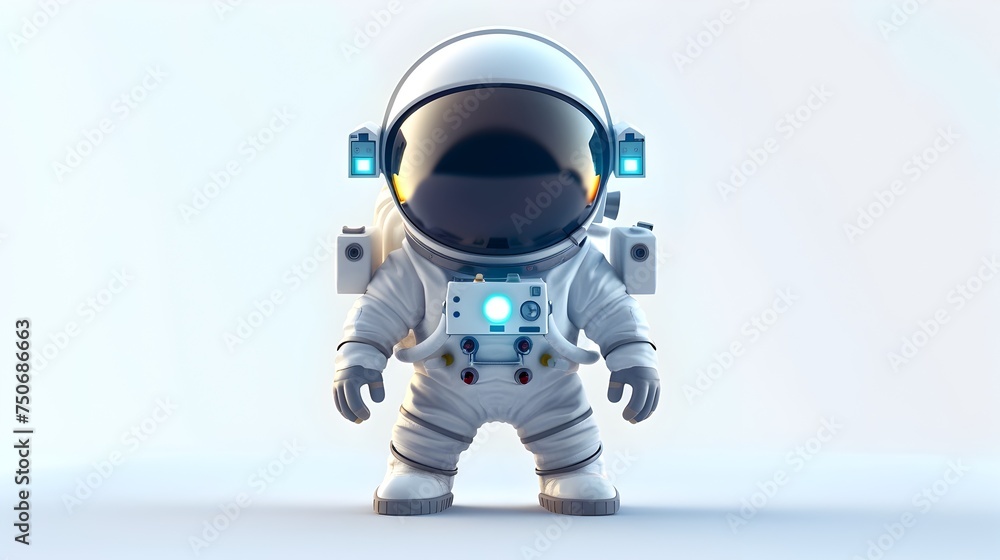 Playful 3D Astronaut Helmet Illustration on White Playful 3D Astronaut Helmet Illustration on White