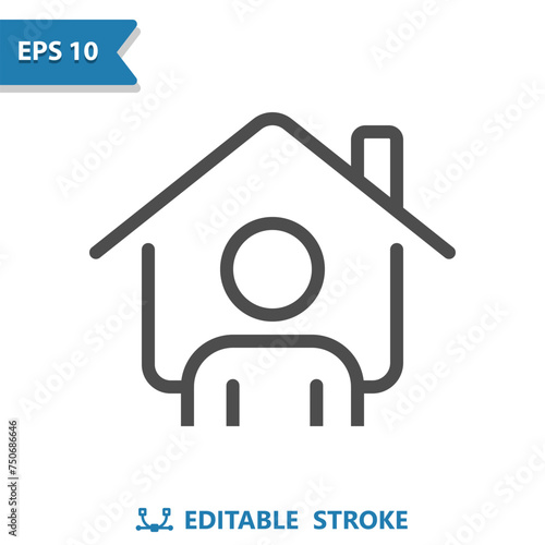 Home Owner Icon. Realtor, Man, House, Home, Real Estate