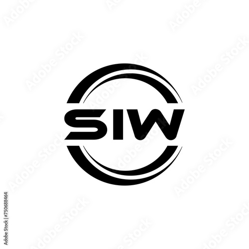 SIW letter logo design with white background in illustrator  vector logo modern alphabet font overlap style. calligraphy designs for logo  Poster  Invitation  etc.
