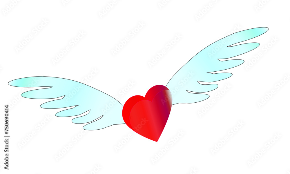 Love is flying in the sky with wings widely open Love is flying in the sky with wings widely open
