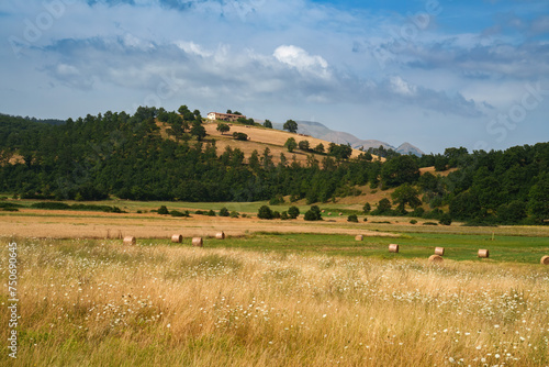 Rural landscape near Colfiorito, Umbria, Italy, at summer photo