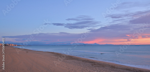 Sunrise at La Mata Beach in Torrevieja, Costa Blanca, Spain