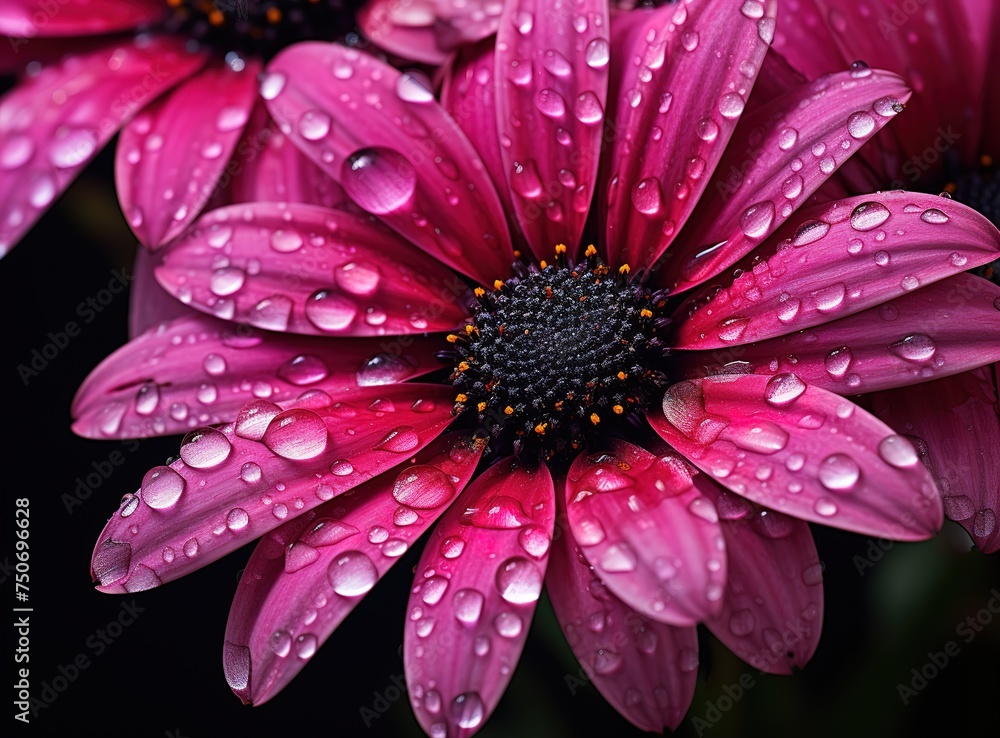 pink and orange daisy with water drops on them pink and orange daisy with water drops on them