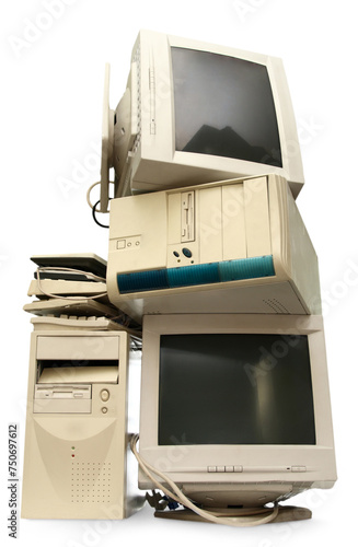 Принти на полотні Heap of used computers