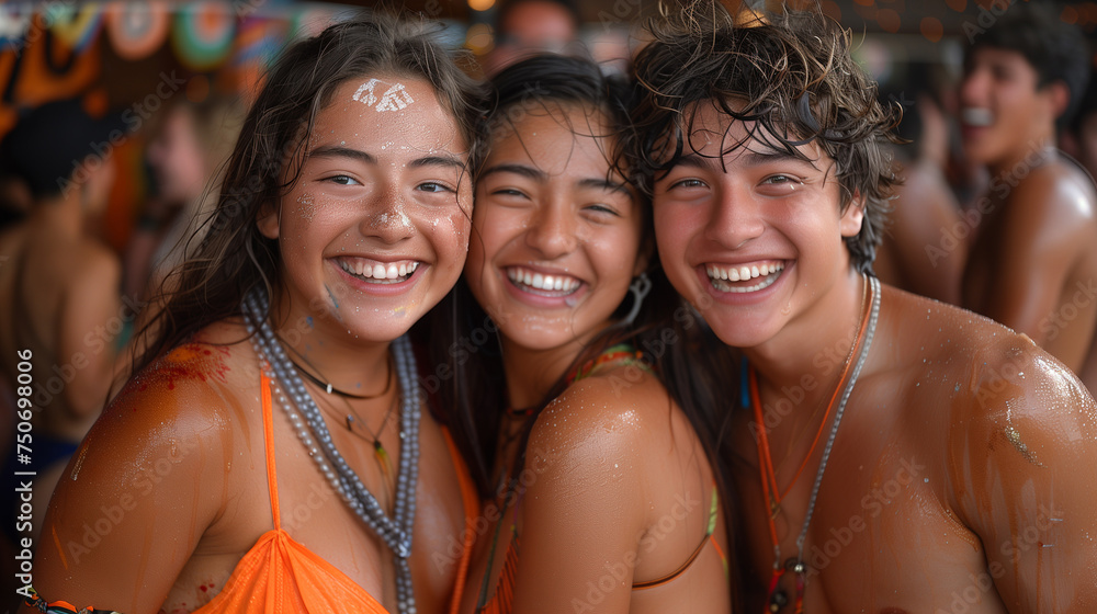 Fototapeta premium Lively university bash, a symphony of youth, beauty, and the thrill of the night.