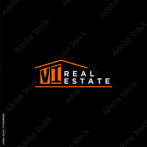 VI letter roof shape logo for real estate with house icon design