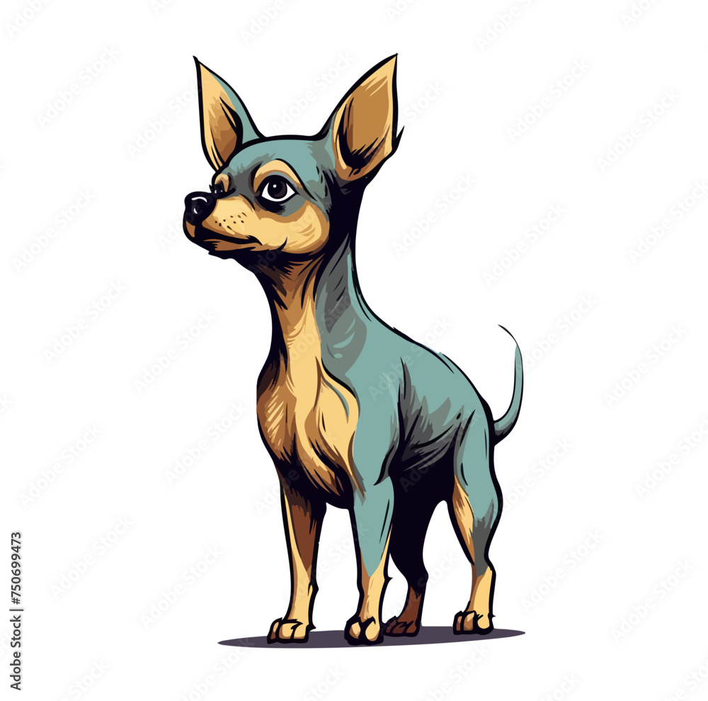 chihuahua standing on back legs, chihuahua character illustration