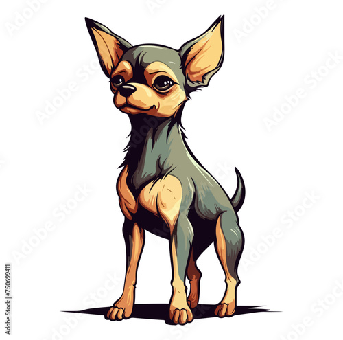 chihuahua standing on back legs, chihuahua character illustration © Ann