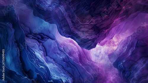 Geology Wallpaper with Curved Cave Passages. Eroded Rock with Purple and Blue Hues © hardqor4ik