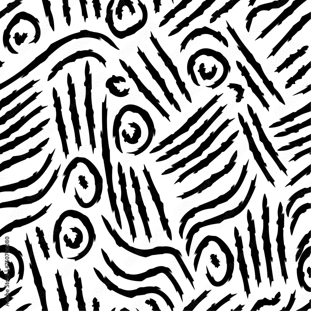 Simple abstract black and white seamless pattern. Stripes, circles. For prints, fabrics, packaging, textile products. Simple abstract black and white seamless pattern. Stripes, circles. For prints, fabrics, packaging, textile products.