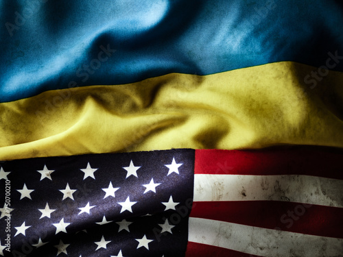 United States of America supporting Ukraine. Concept background photo