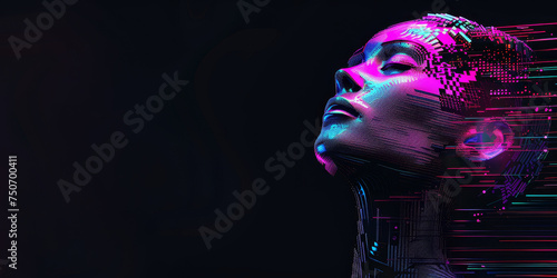 Artificial Intelligence and Virtual Reality concept.