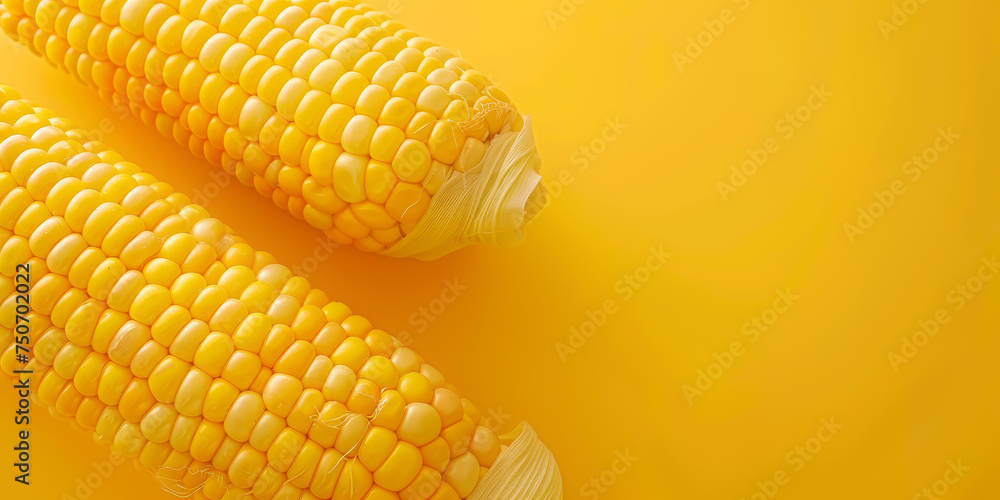 Fototapeta premium Closeup of yellow ripe corn cob