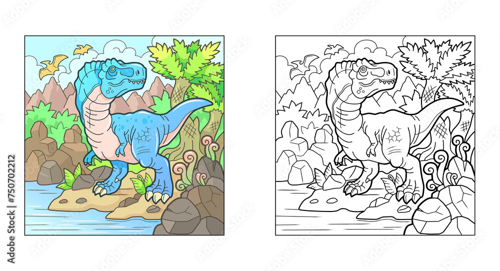 cartoon prehistoric dinosaur, design illustration