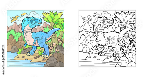 cartoon prehistoric dinosaur, design illustration © fargon