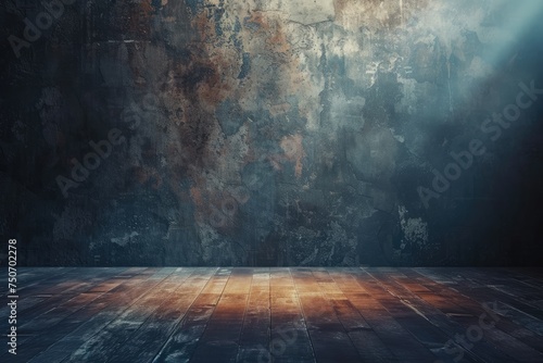 backdrop wall background with floor with texture grunge texture with relief spotlight illuminated