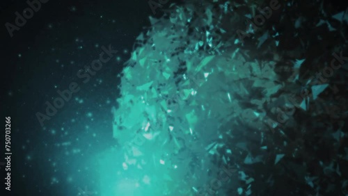 Blue particles circling animation background  photo