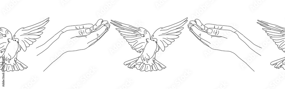 Naklejka premium Christian card and hand drawn doodle border.Ink handwriting inscriptions. Typography and lettering.