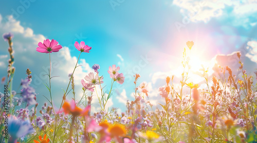 Flower field ini a sunny day © Achmad