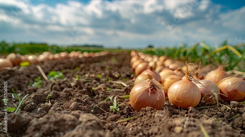 Onion Field with UHD Details and Natural Textures photo
