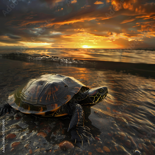 turtle on the beach © mynewturtle