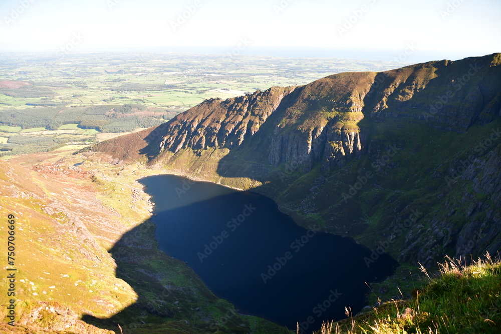 View to Coumshingaun lake from the top of the Comeragh mountain