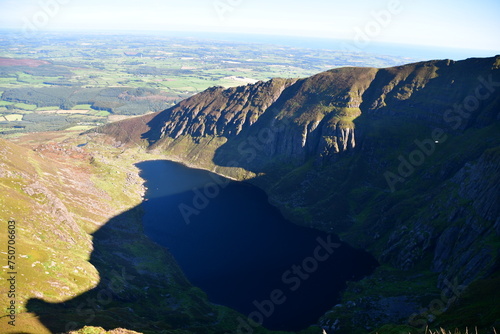 View to Coumshingaun lake from the top of the Comeragh mountain