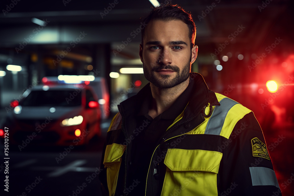 AI generated image of man after car accident in the city AI generated image of man after car accident in the city
