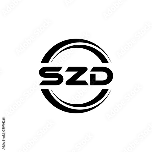 SZD letter logo design with white background in illustrator  vector logo modern alphabet font overlap style. calligraphy designs for logo  Poster  Invitation  etc.