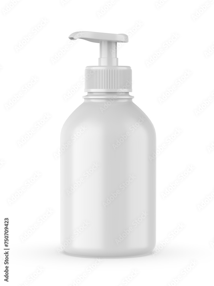 Plastic bottle set with dispenser pump, 3d illustration. Plastic bottle set with dispenser pump, 3d illustration.