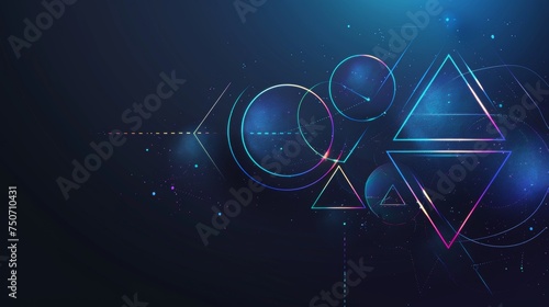 dark background of platonic solids and sacred shapes