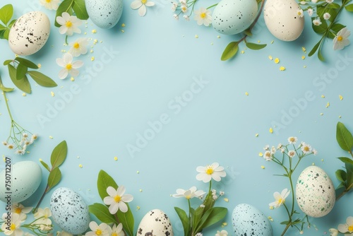 Colorful Easter Holiday: Bunny, Eggs, and Decorative Card