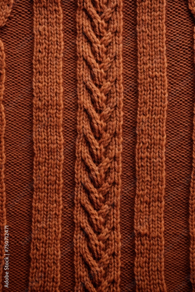 Detailed texture of a brown knitted wool sweater pattern Detailed texture of a brown knitted wool sweater pattern