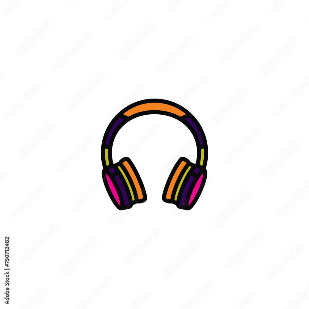 Original vector illustration. The outline icon of large wireless headphones. A design element. Original vector illustration. The outline icon of large wireless headphones. A design element.