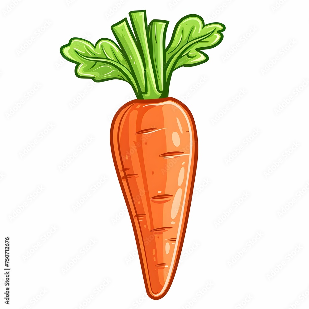Cartoon minimalist simple carrot illustration on clean white background, isolated vegetable design Cartoon minimalist simple carrot illustration on clean white background, isolated vegetable design