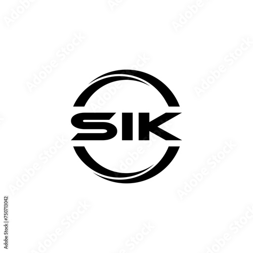 SIK letter logo design with white background in illustrator, cube logo, vector logo, modern alphabet font overlap style. calligraphy designs for logo, Poster, Invitation, etc.