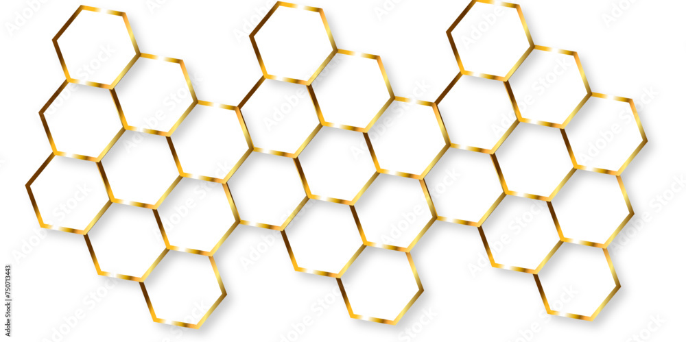 background with honeycombs and golden hexagon background with honeycombs and golden hexagon