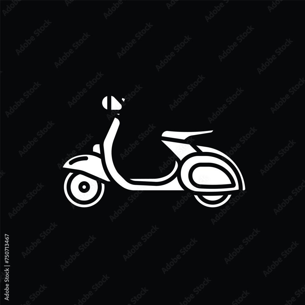 Fototapeta premium Original vector illustration. Retro scooter. A contour icon.