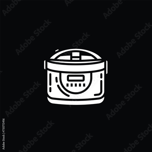 Original vector illustration. A contour icon. An electrical appliance designed for heat treatment of food. Multicooker. A design element.