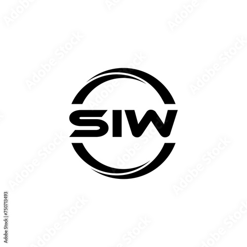 SIW letter logo design with white background in illustrator  cube logo  vector logo  modern alphabet font overlap style. calligraphy designs for logo  Poster  Invitation  etc.