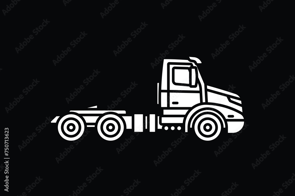 Fototapeta premium Original vector illustration. A large truck. A contour icon.